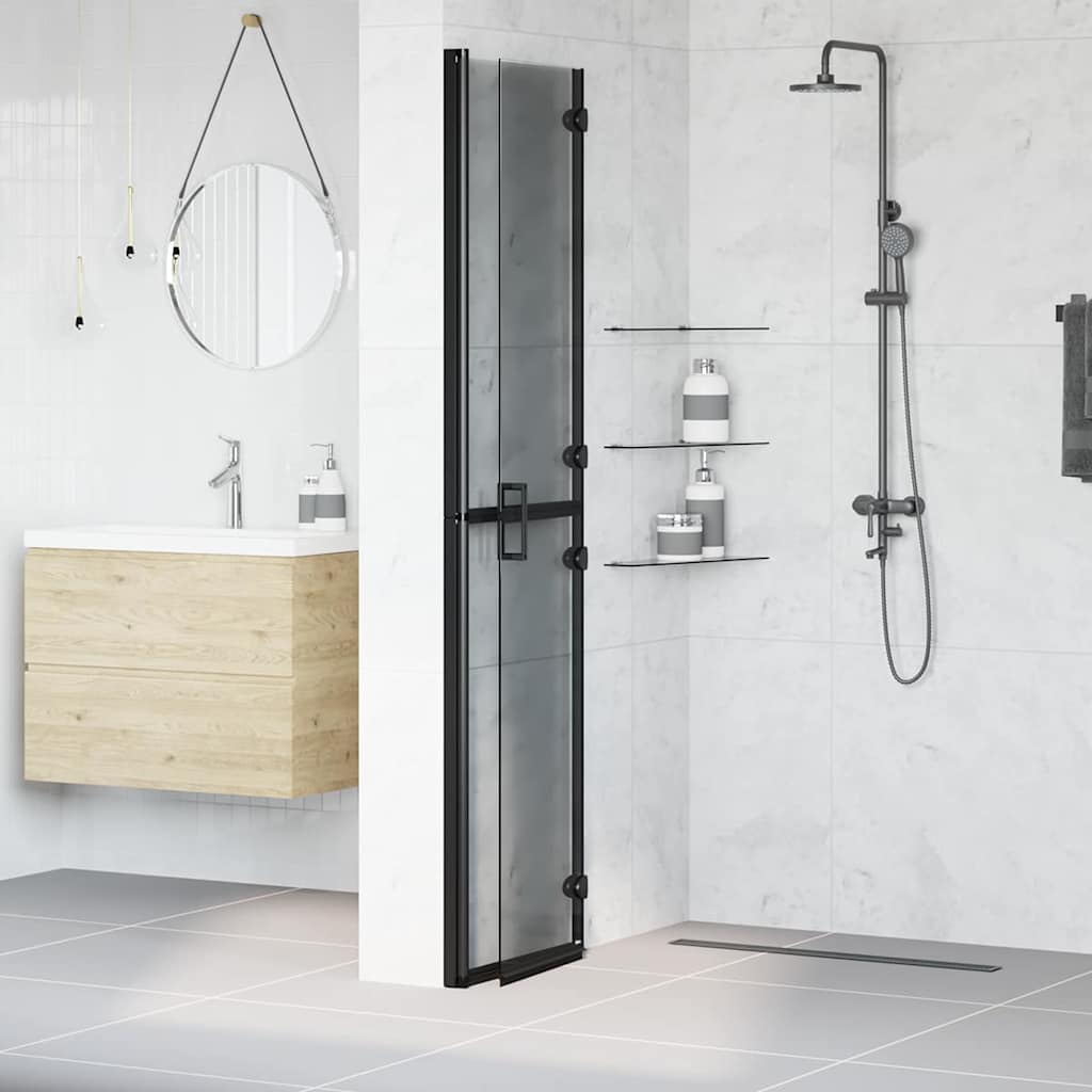 Parete doccia walk-in Vidaxx nera 90 x 6,5 x 190 cm