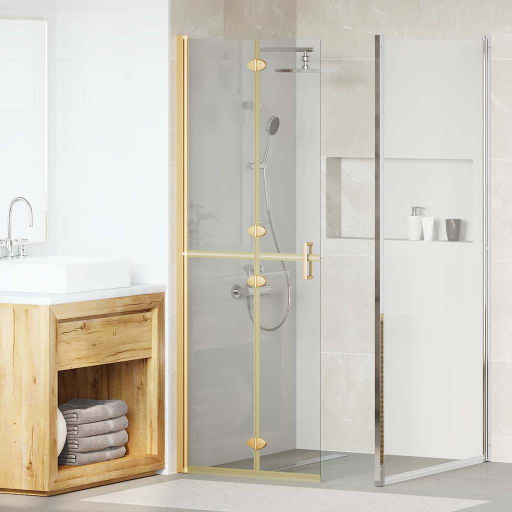 Vidaxl inloopdouchewand goud 90 x 6.5 x 190 cm