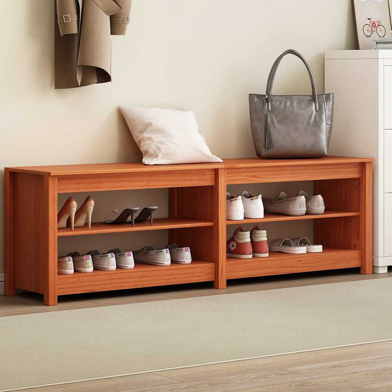 Panca per scarpe Vidaxl con ripiano con contenitore era marrone 160 x 36,5 x 50 cm
