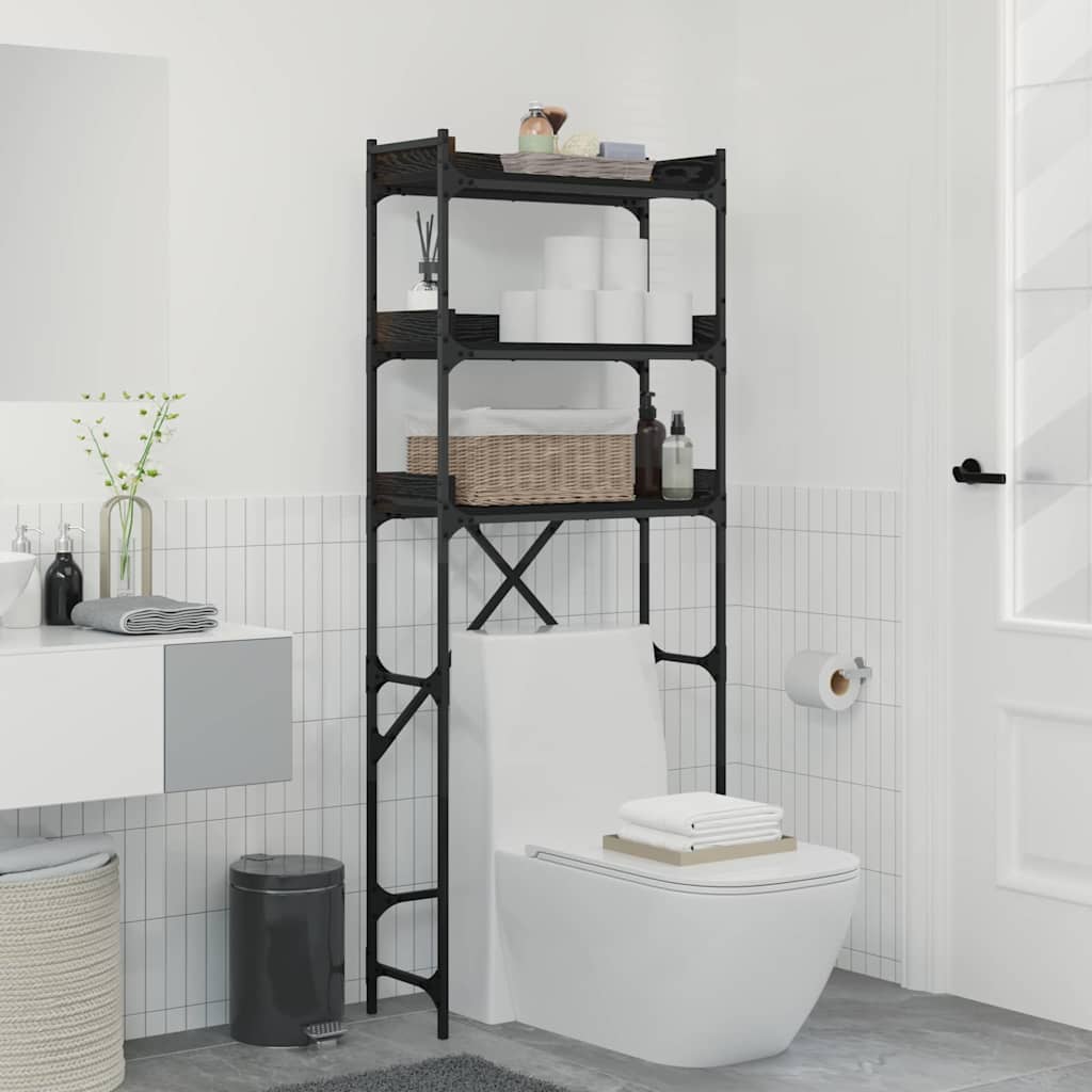 Ripiano per lavatrice Vidaxx nero 0ak 67 x 25 x 163 cm in legno lavorato
