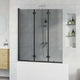 Cabina doccia Vidaxx nera 130 x 138 cm vetro ESG e alluminio