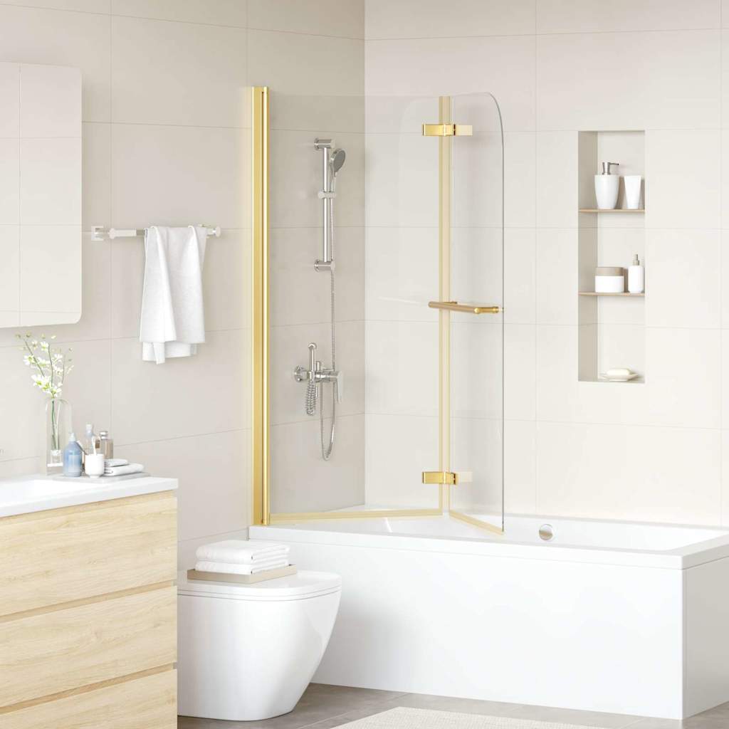 Cabina doccia Vidaxl oro 120 x 140 cm vetro ESG e alluminio
