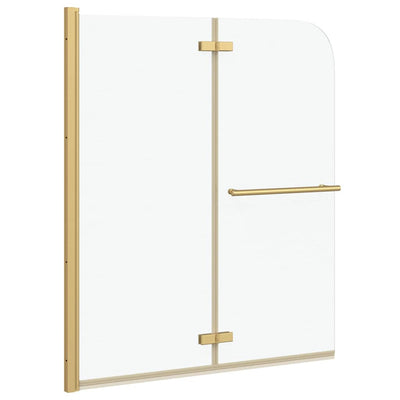Mampara de ducha Vidaxl oro 120 x 140 cm ESG vidrio y aluminio