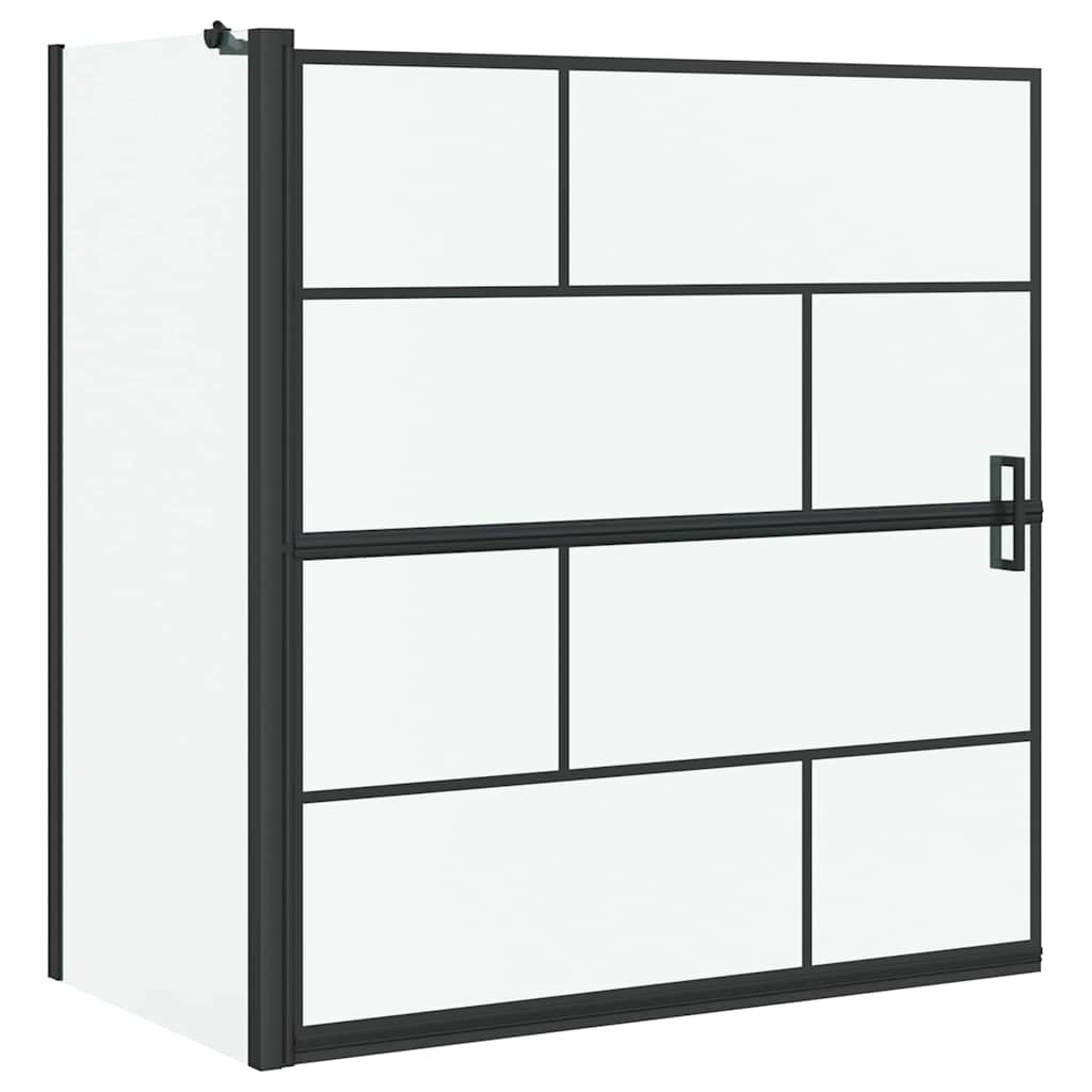 Parete doccia per vasca VidaXL nera e trasparente 116 x 68 x 128 cm