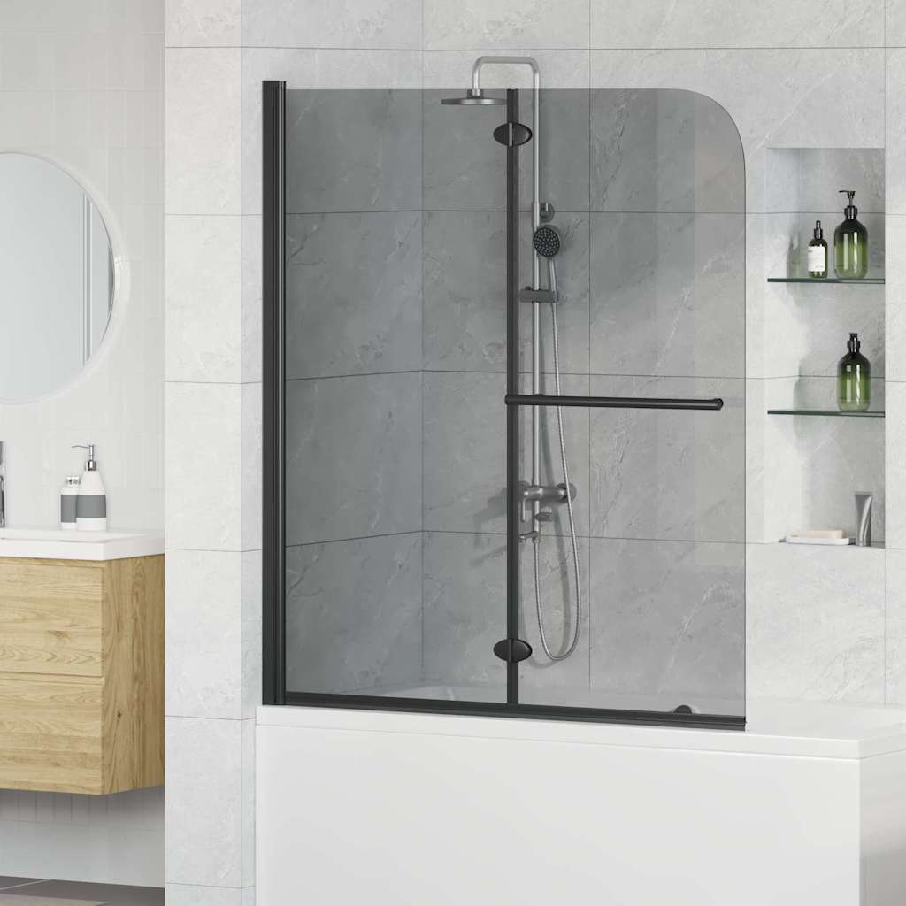 Cabina doccia Vidaxx nera 95 x 140 cm vetro ESG e alluminio