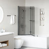 Cabina doccia Vidaxx nera 95 x 140 cm vetro ESG e alluminio