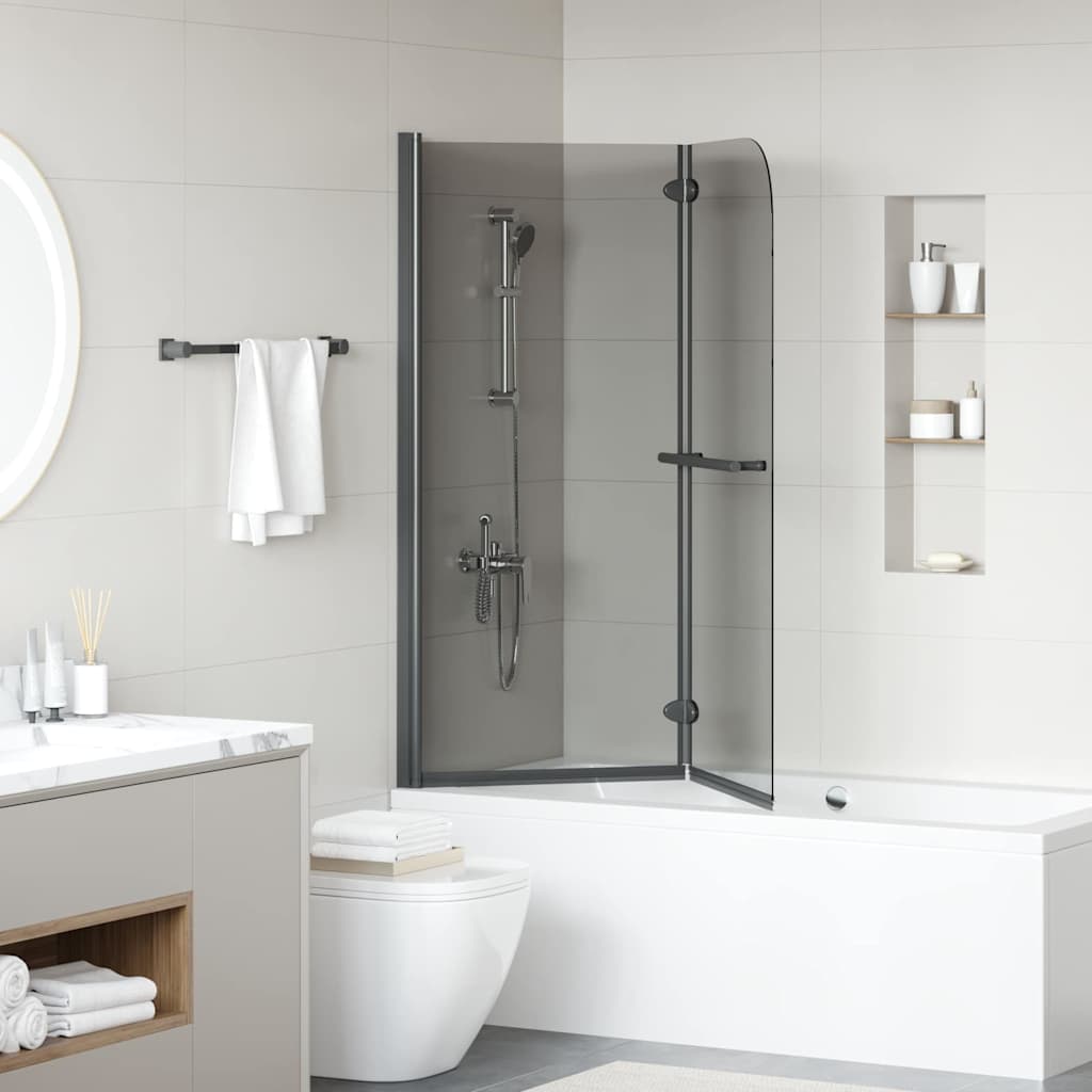Cabina doccia Vidaxx nera 95 x 140 cm vetro ESG e alluminio