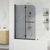 Cabina doccia Vidaxx nera 120 x 140 cm vetro ESG e alluminio