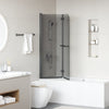 Cabina doccia Vidaxx nera 120 x 140 cm vetro ESG e alluminio