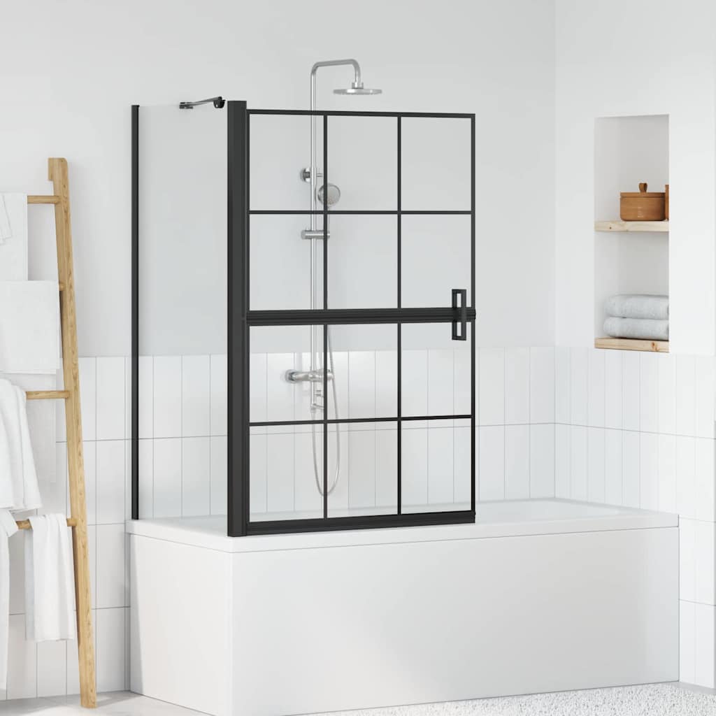 Parete doccia per vasca VidaXL nera e trasparente 116 x 68 x 128 cm