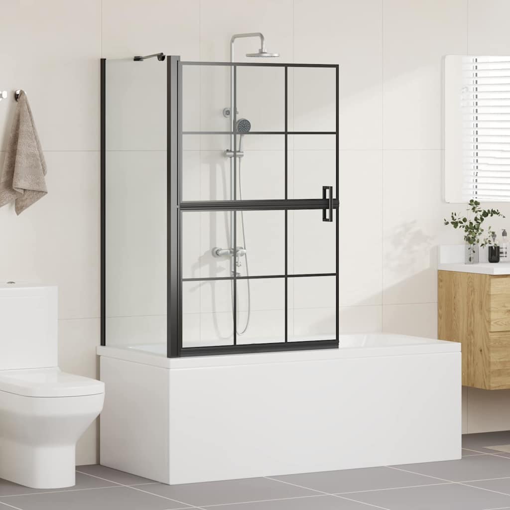 Parete doccia per vasca VidaXL nera e trasparente 116 x 68 x 128 cm