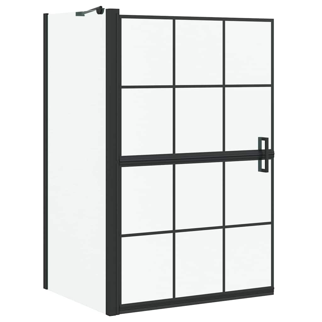 Parete doccia per vasca VidaXL nera e trasparente 116 x 68 x 128 cm
