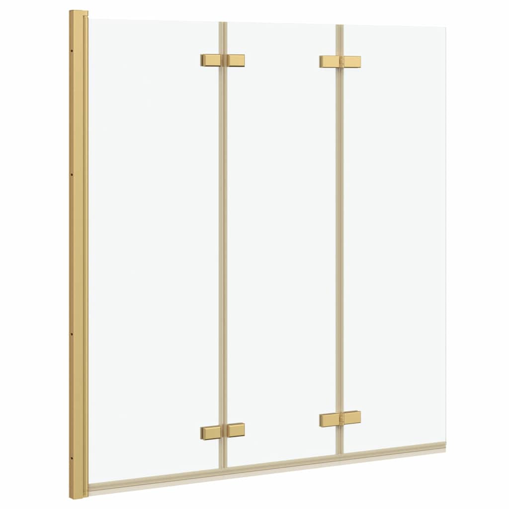 Mampara de ducha Vidaxl oro 130 x 138 cm vidrio ESG y aluminio