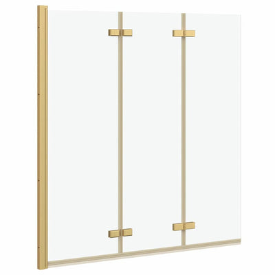 Mampara de ducha Vidaxl oro 130 x 138 cm vidrio ESG y aluminio