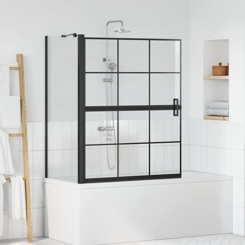 Parete doccia per vasca VidaXL nera e trasparente 116 x 68 x 128 cm