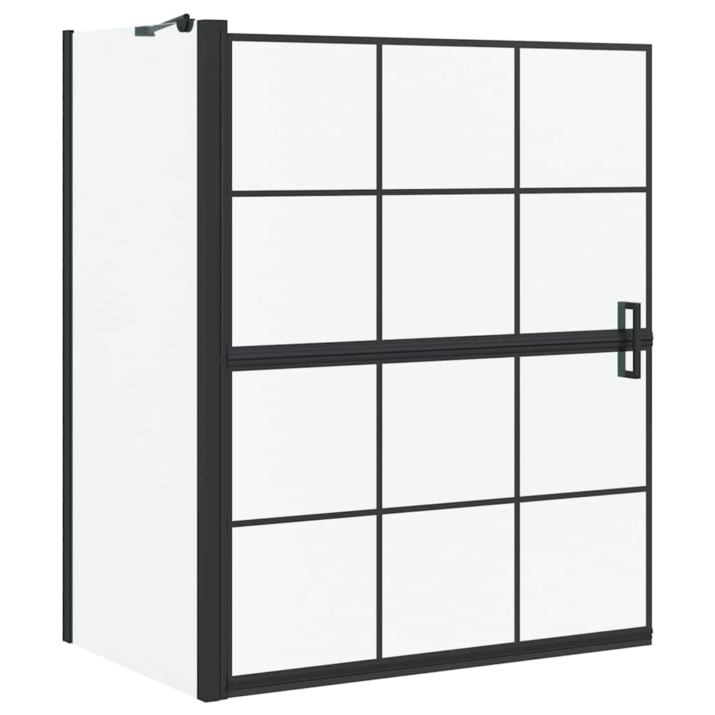 Parete doccia per vasca VidaXL nera e trasparente 116 x 68 x 128 cm