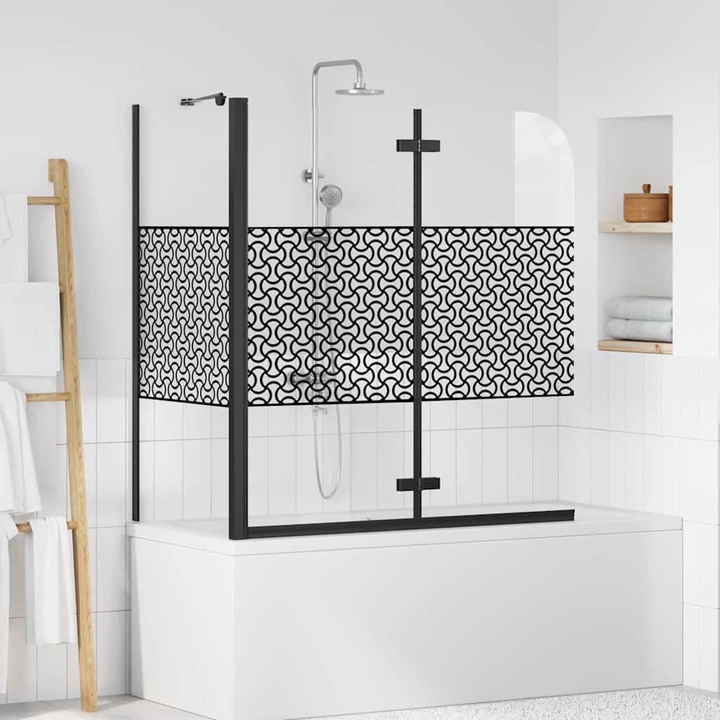 Cabina da bagno VidaXL nera 120 x 67 x 129 cm vetro laminato e alluminio