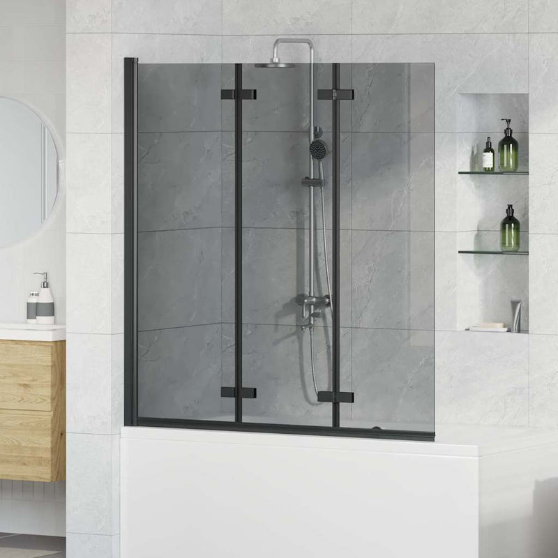 Cabina doccia Vidaxx nera 130 x 138 cm vetro ESG e alluminio