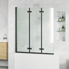 Cabina doccia Vidaxx nera 130 x 138 cm vetro ESG e alluminio