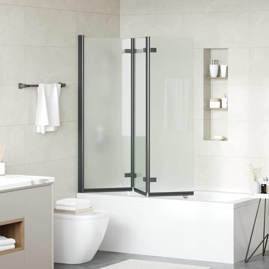 Cabina doccia Vidaxx nera 130 x 138 cm vetro ESG e alluminio