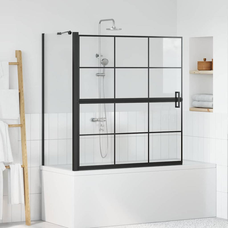 Vidaxl bad douchescreen zwart en transparant 116 x 68 x 128 cm