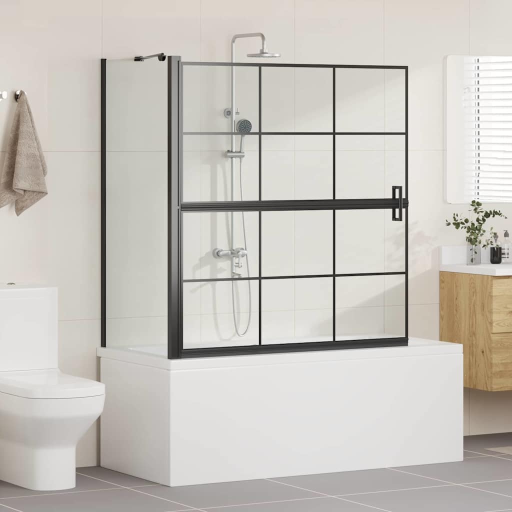 Parete doccia per vasca VidaXL nera e trasparente 116 x 68 x 128 cm