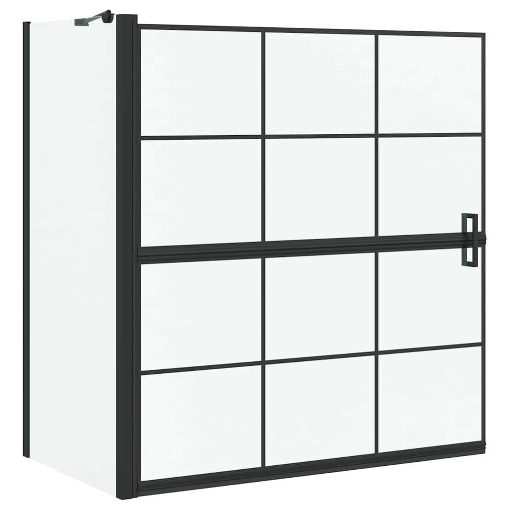 Parete doccia per vasca VidaXL nera e trasparente 116 x 68 x 128 cm