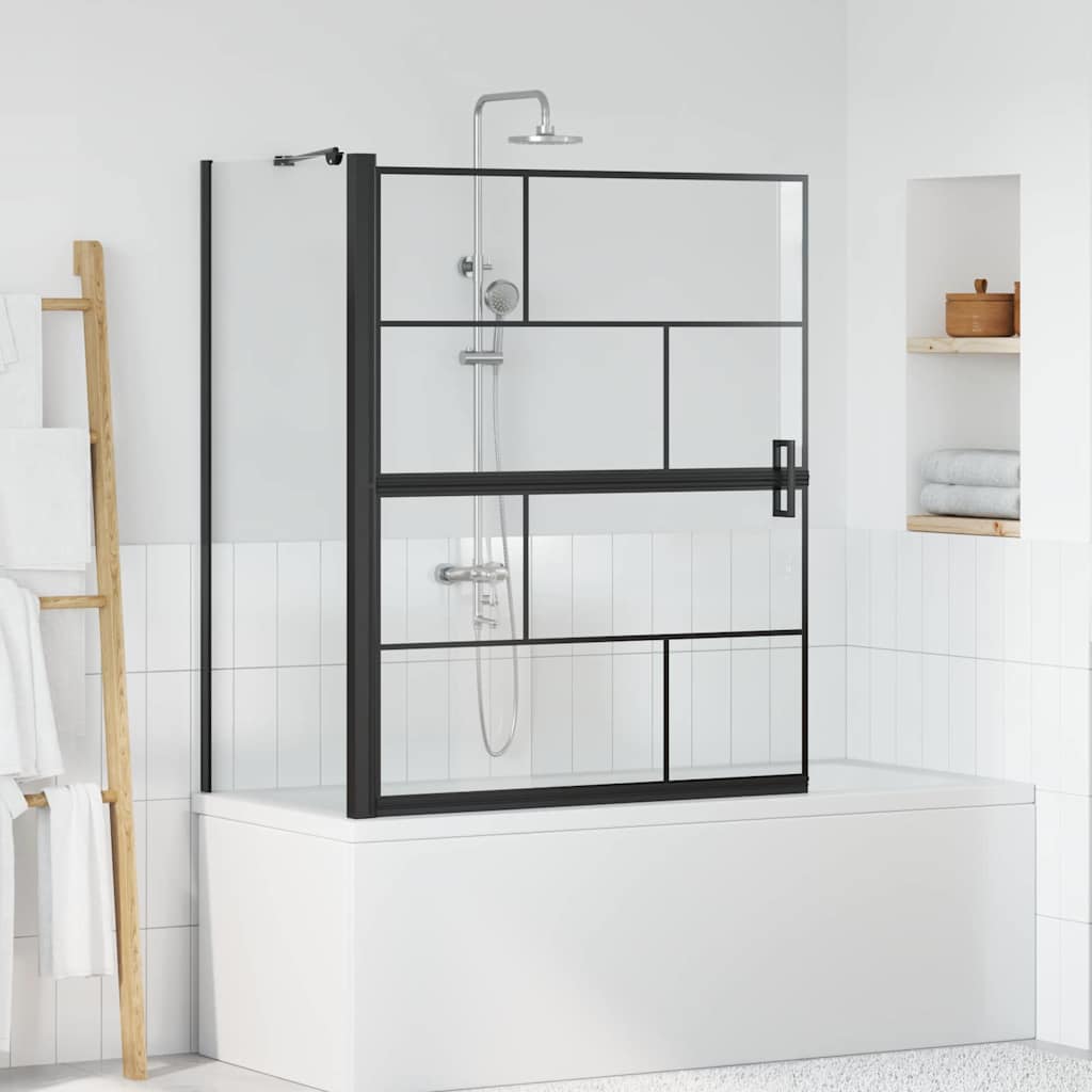 Parete doccia per vasca VidaXL nera e trasparente 116 x 68 x 128 cm