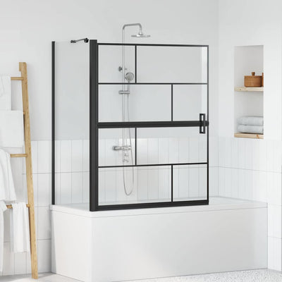 Vidaxl bad douchescreen zwart en transparant 116 x 68 x 128 cm