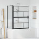 Vidaxl bad douchescreen zwart en transparant 116 x 68 x 128 cm