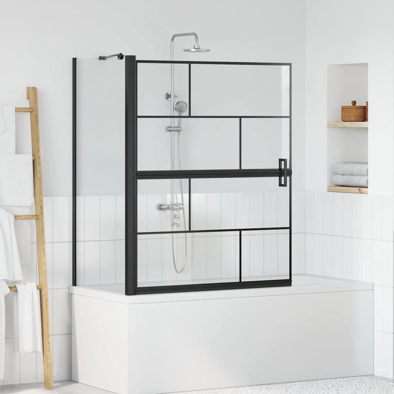 Vidaxl bad douchescreen zwart en transparant 116 x 68 x 128 cm