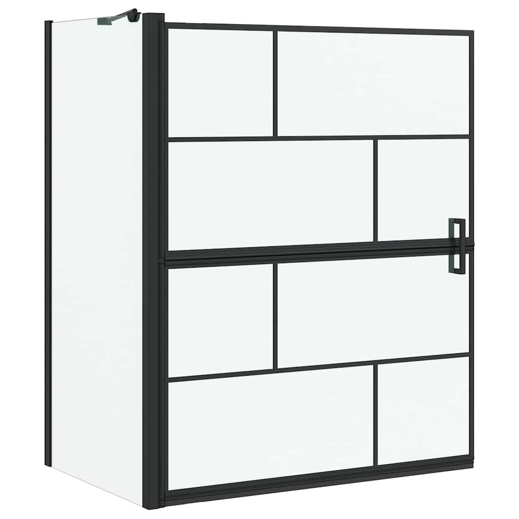 Parete doccia per vasca VidaXL nera e trasparente 116 x 68 x 128 cm