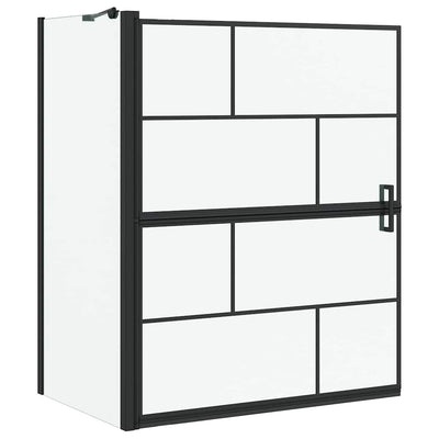 Vidaxl bad douchescreen zwart en transparant 116 x 68 x 128 cm