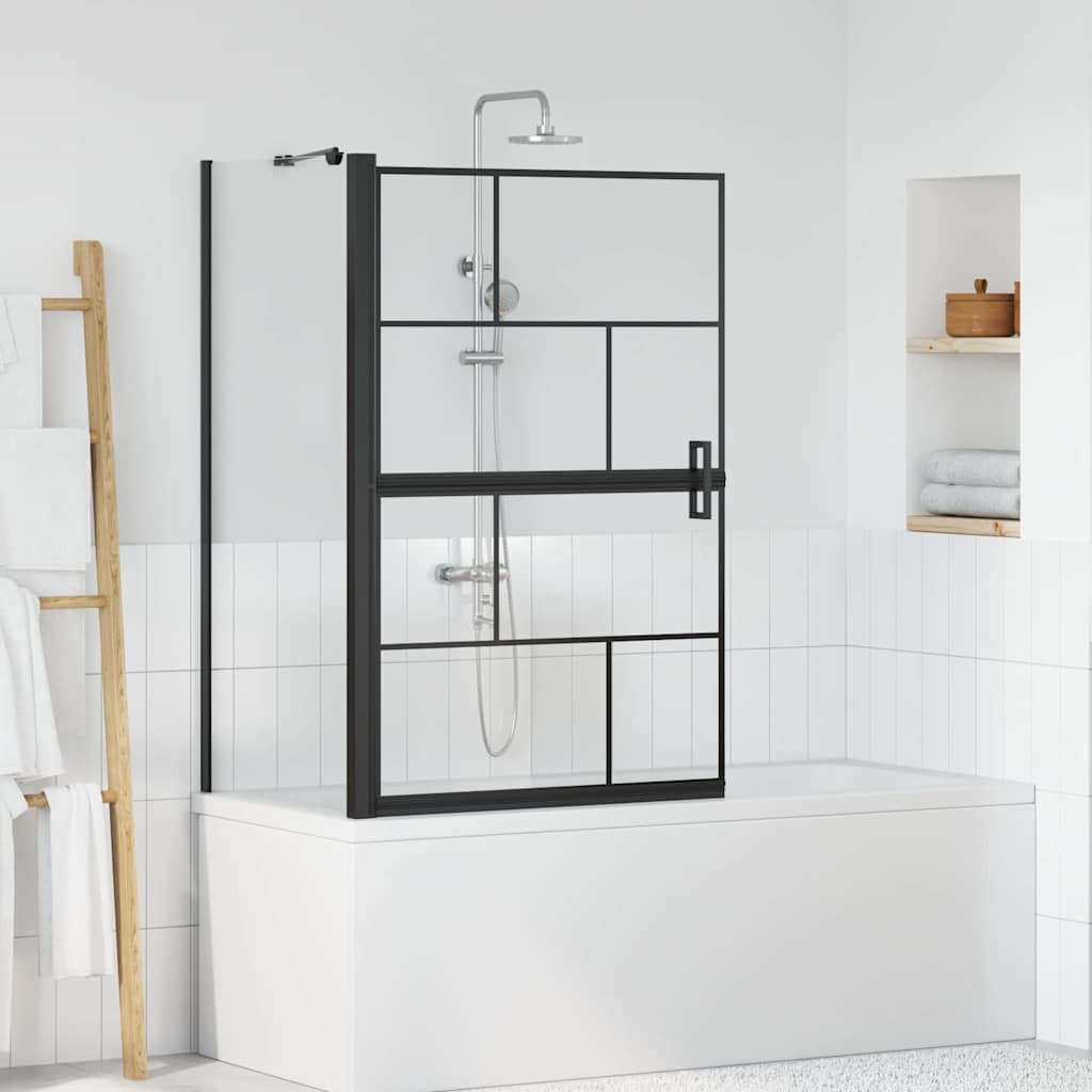 Parete doccia per vasca VidaXL nera e trasparente 116 x 68 x 128 cm