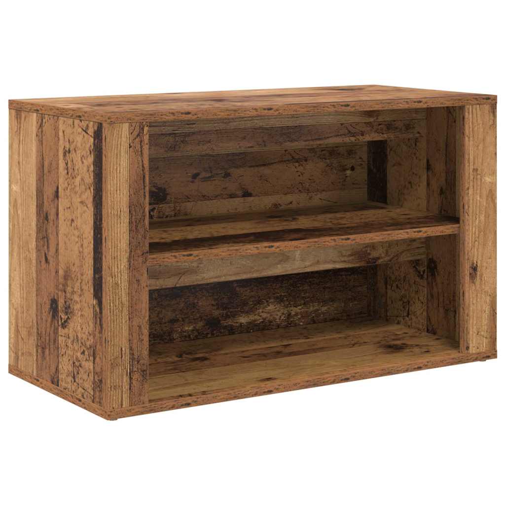 Zapatero vidaxl con estante madera vieja 75 x 35 x 45 cm madera procesada