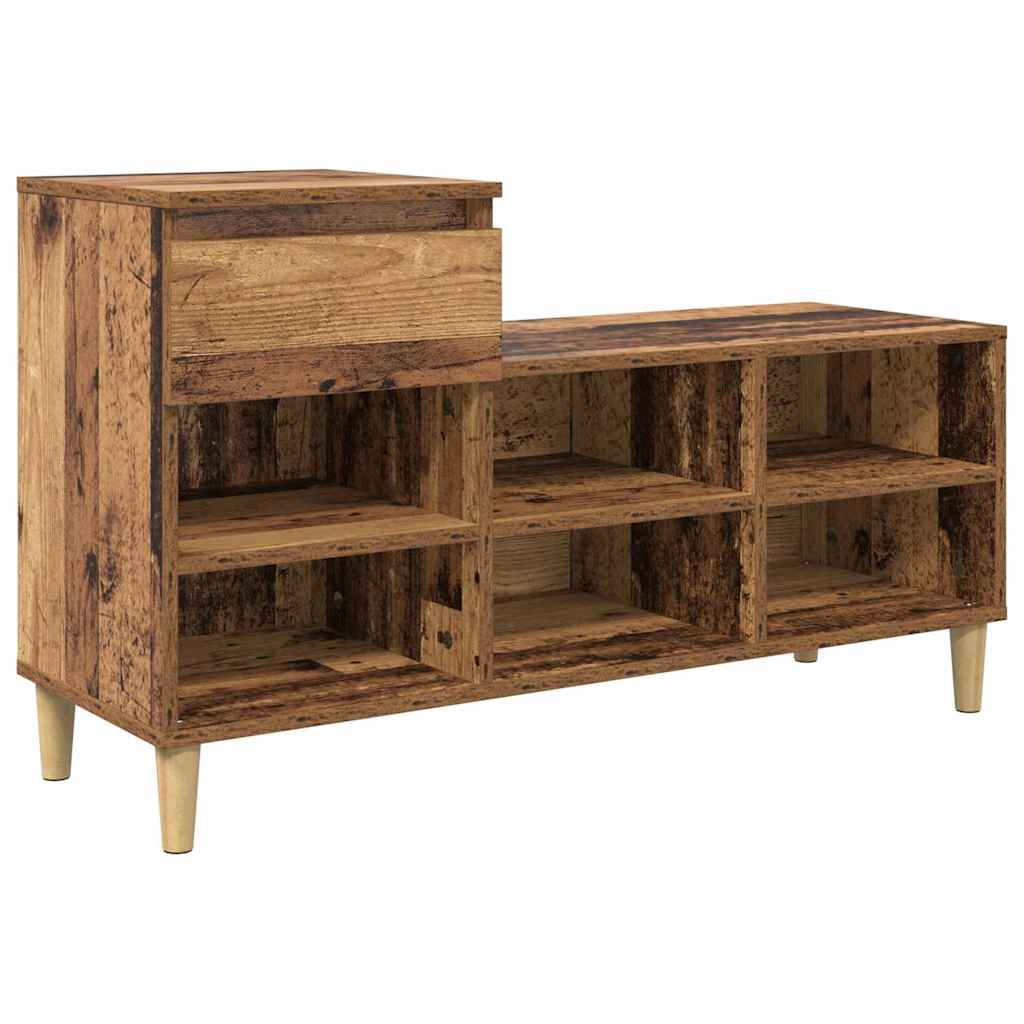 Vidaxx zapatero con cajón madera vieja 102 x 36 x 60 cm madera procesada