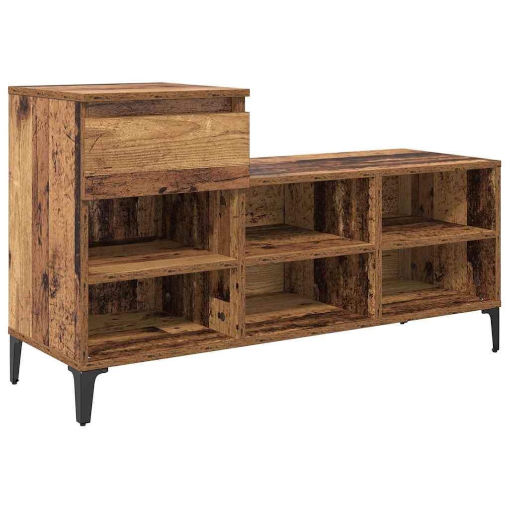 Vidaxx zapatero con cajón madera vieja 102 x 36 x 60 cm madera procesada
