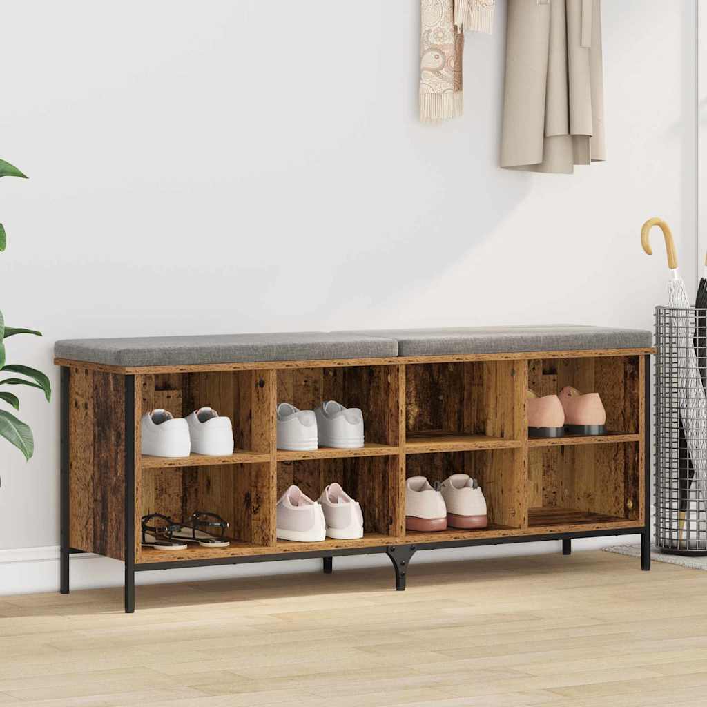 Vidaxx zapatero madera vieja 131 x 35 x 50 cm montado madera y hierro