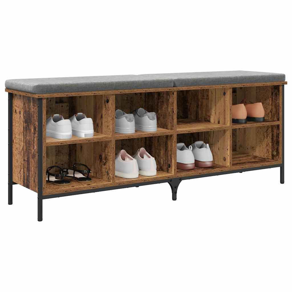 Vidaxx zapatero madera vieja 131 x 35 x 50 cm montado madera y hierro