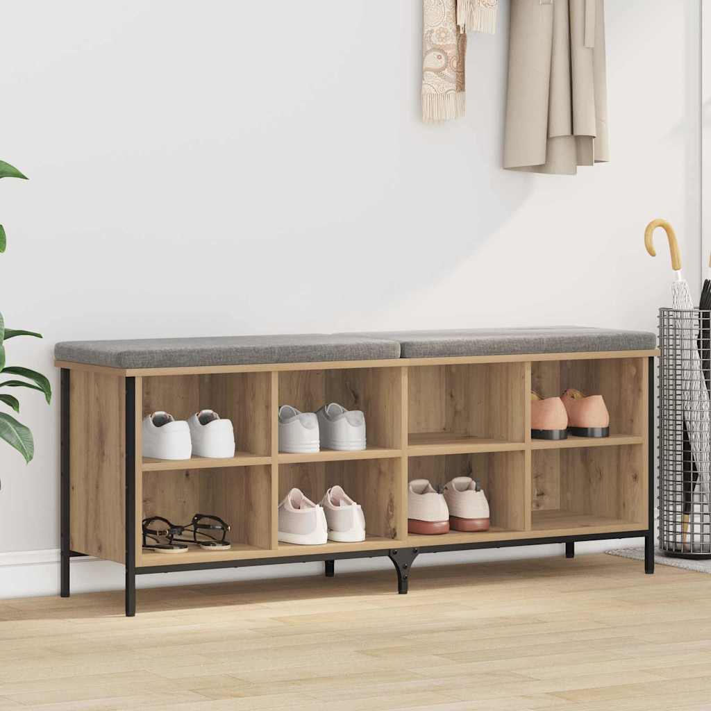 Scarpiera Vidaxx con ripiano rovere artigianale 131 x 35 x 50 cm