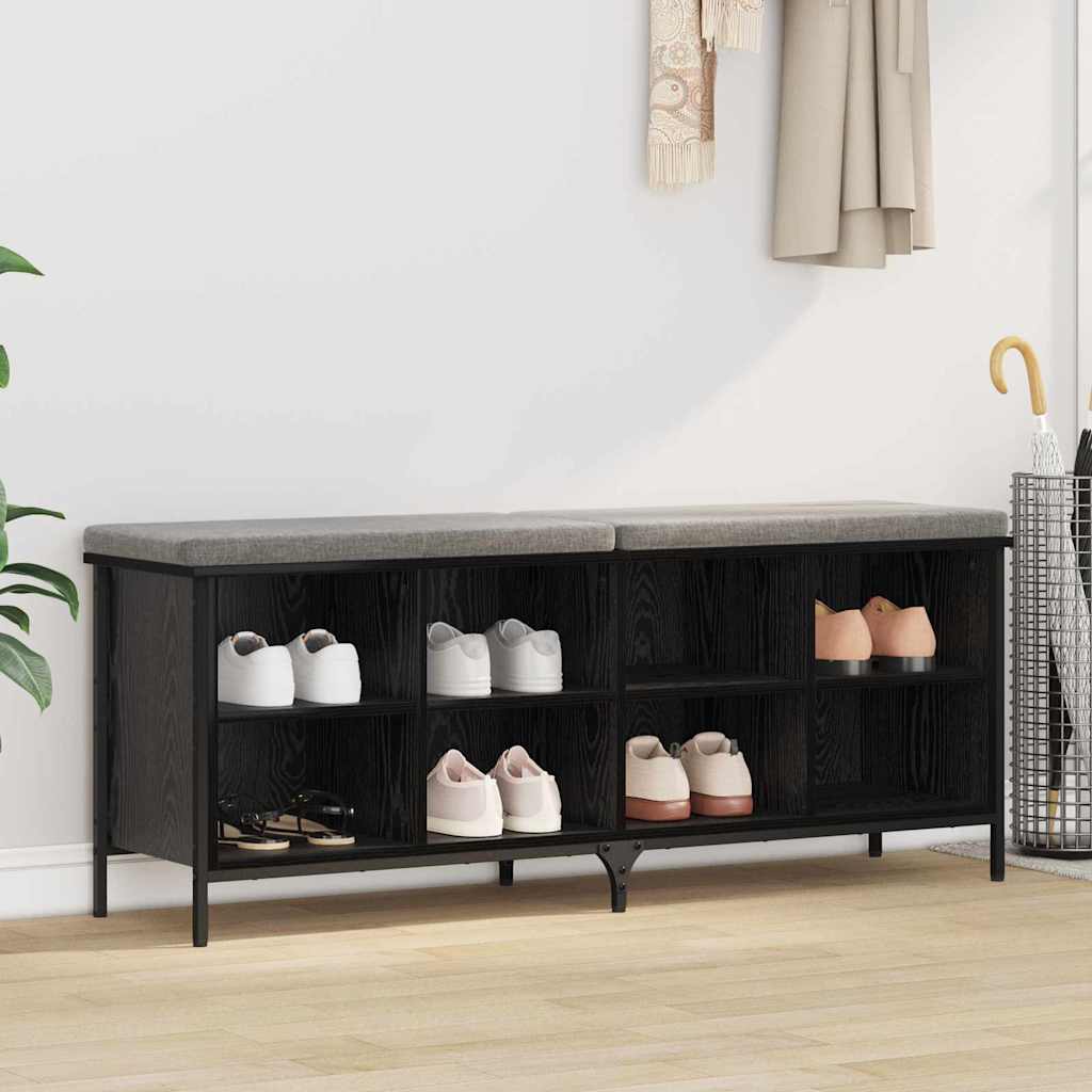 Vidaxx zapatero con estante con almacenamiento roble negro 131 x 35 x 50 cm
