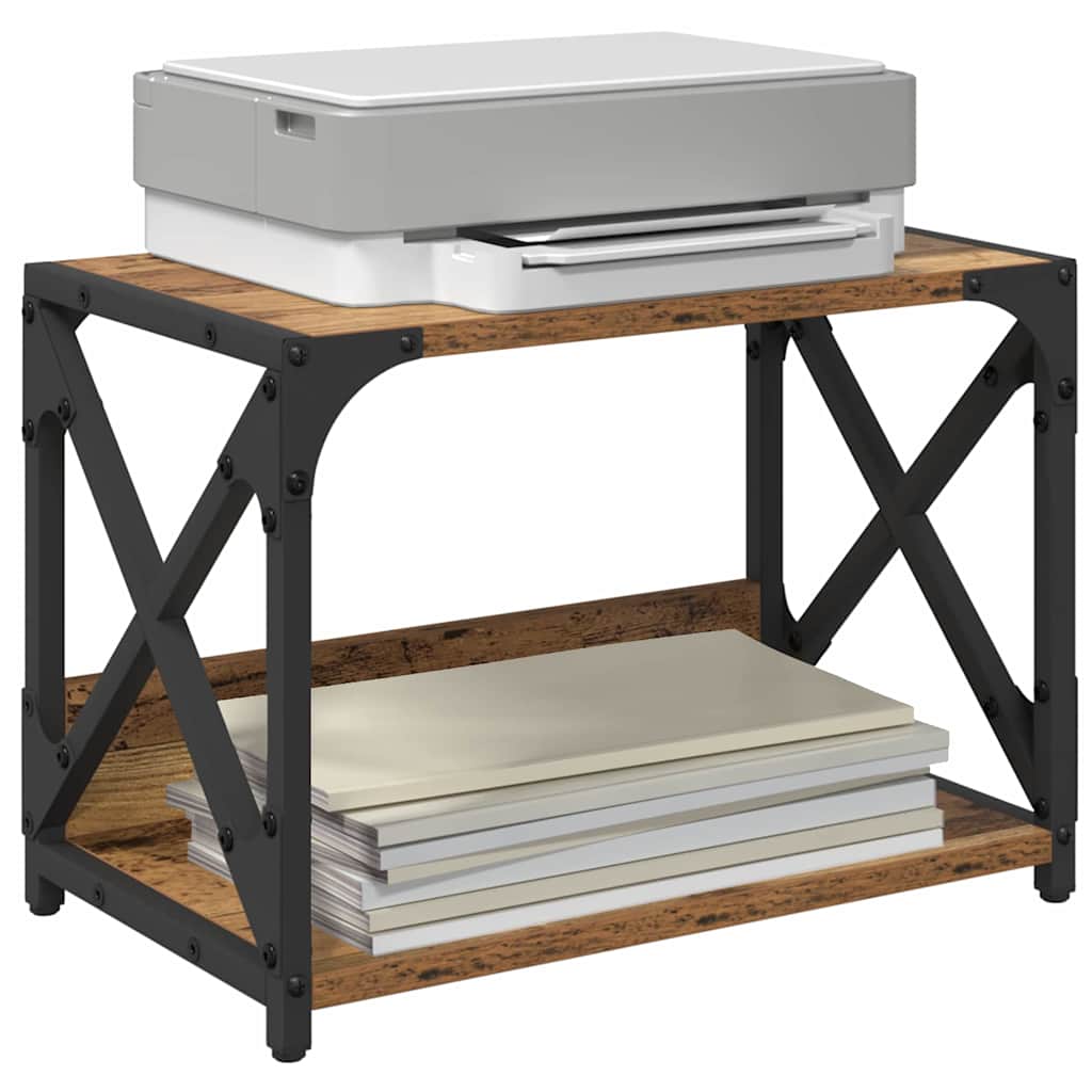 Supporto per stampante Vidaxxl in legno vecchio 44 x 26 x 31,5 cm in legno lavorato