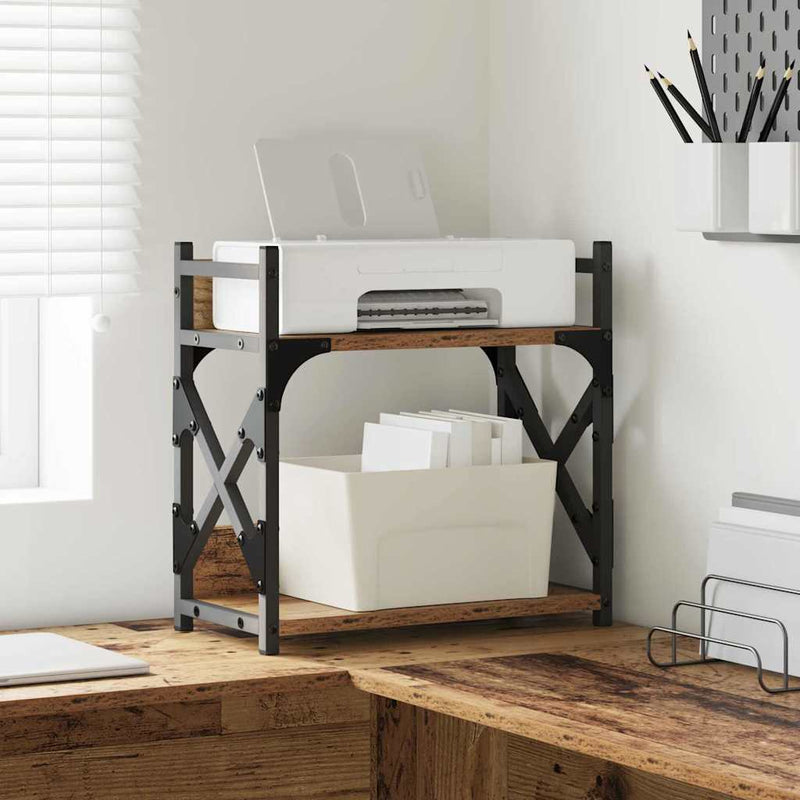 Supporto per stampante Vidaxxl in legno vecchio 40 x 20 x 40 cm in legno lavorato