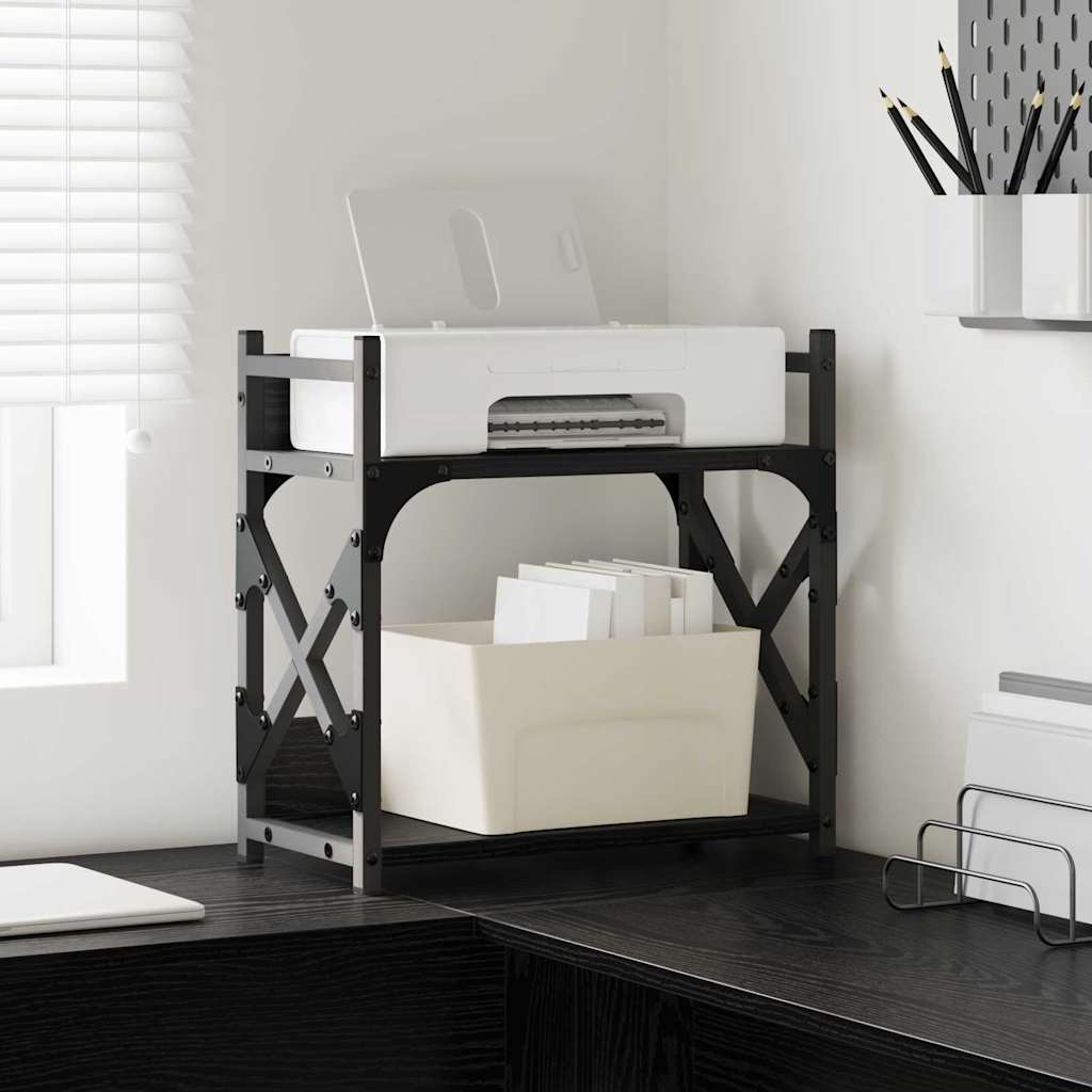 Vidaxxl soporte para impresora roble negro 40 x 20 x 40 cm madera contrachapada