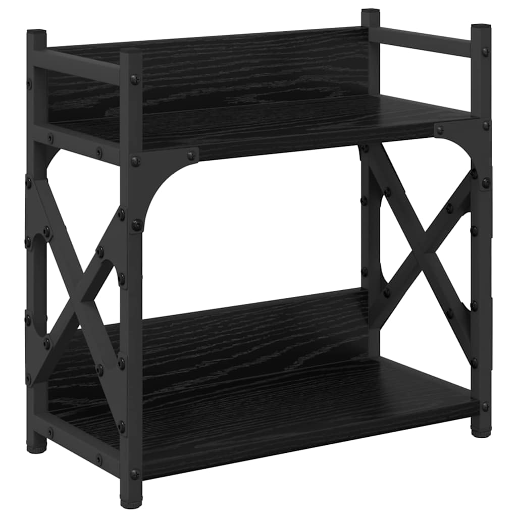 Vidaxxl soporte para impresora roble negro 40 x 20 x 40 cm madera contrachapada