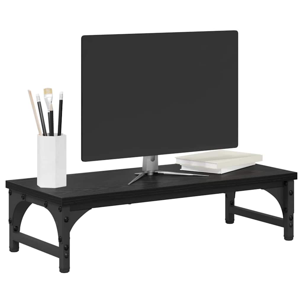 Vidaxxl soporte para monitor roble negro 55 x 23 x 14 cm acabado madera
