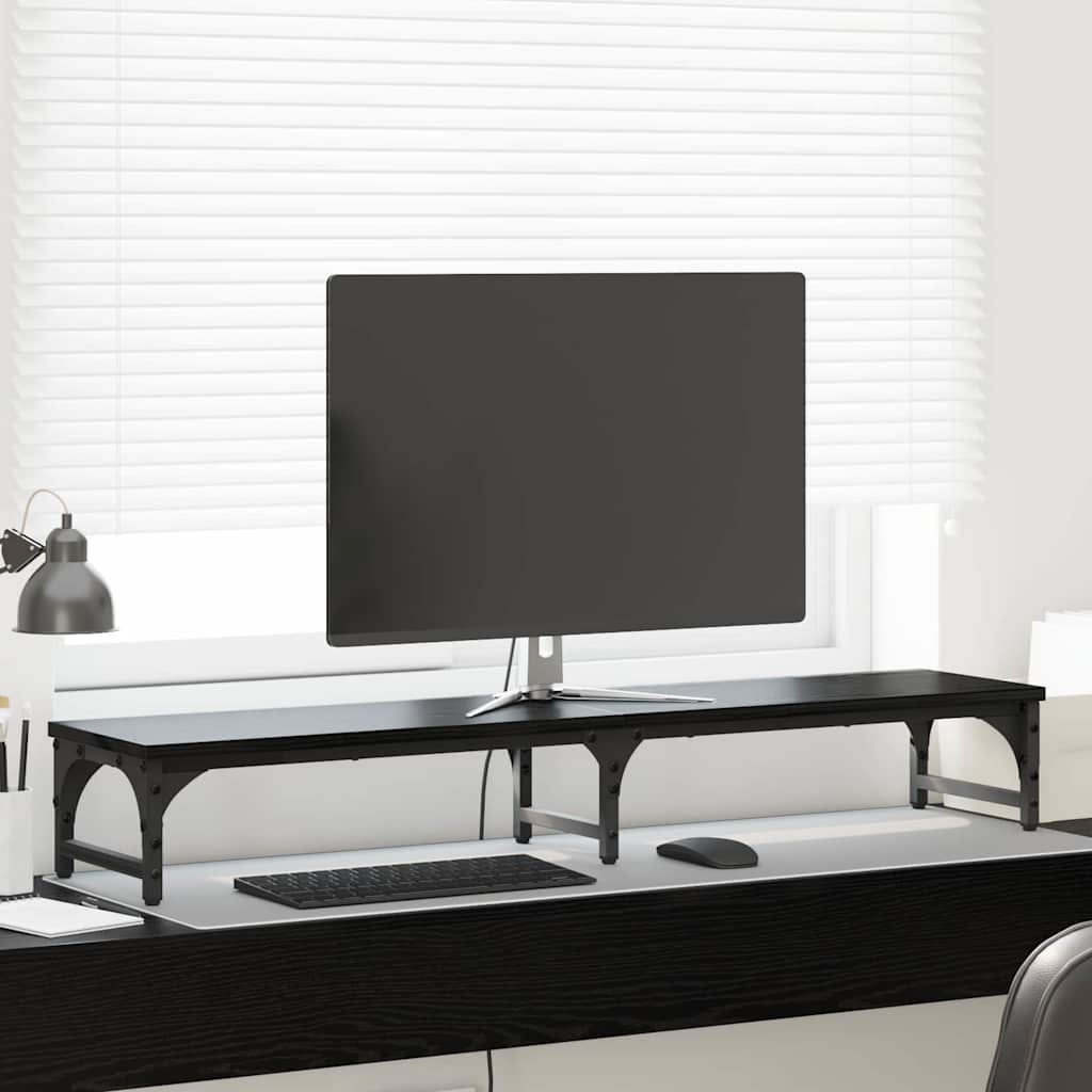 Supporto per monitor Vidaxxl rovere nero 105 x 23 x 15,5 cm in MDF