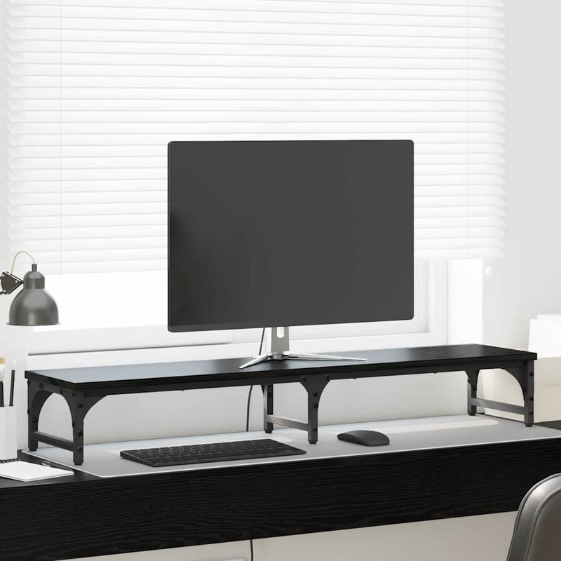 Supporto per monitor Vidaxxl rovere nero 105 x 23 x 15,5 cm in MDF