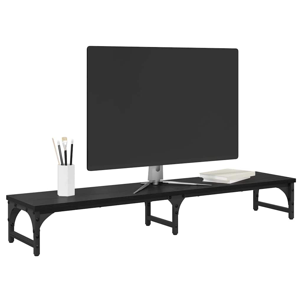 Supporto per monitor Vidaxxl rovere nero 105 x 23 x 15,5 cm in MDF