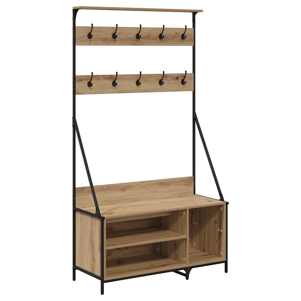 Vidaxx perchero artesanal roble 100 x 41 x 184 cm madera artesanal